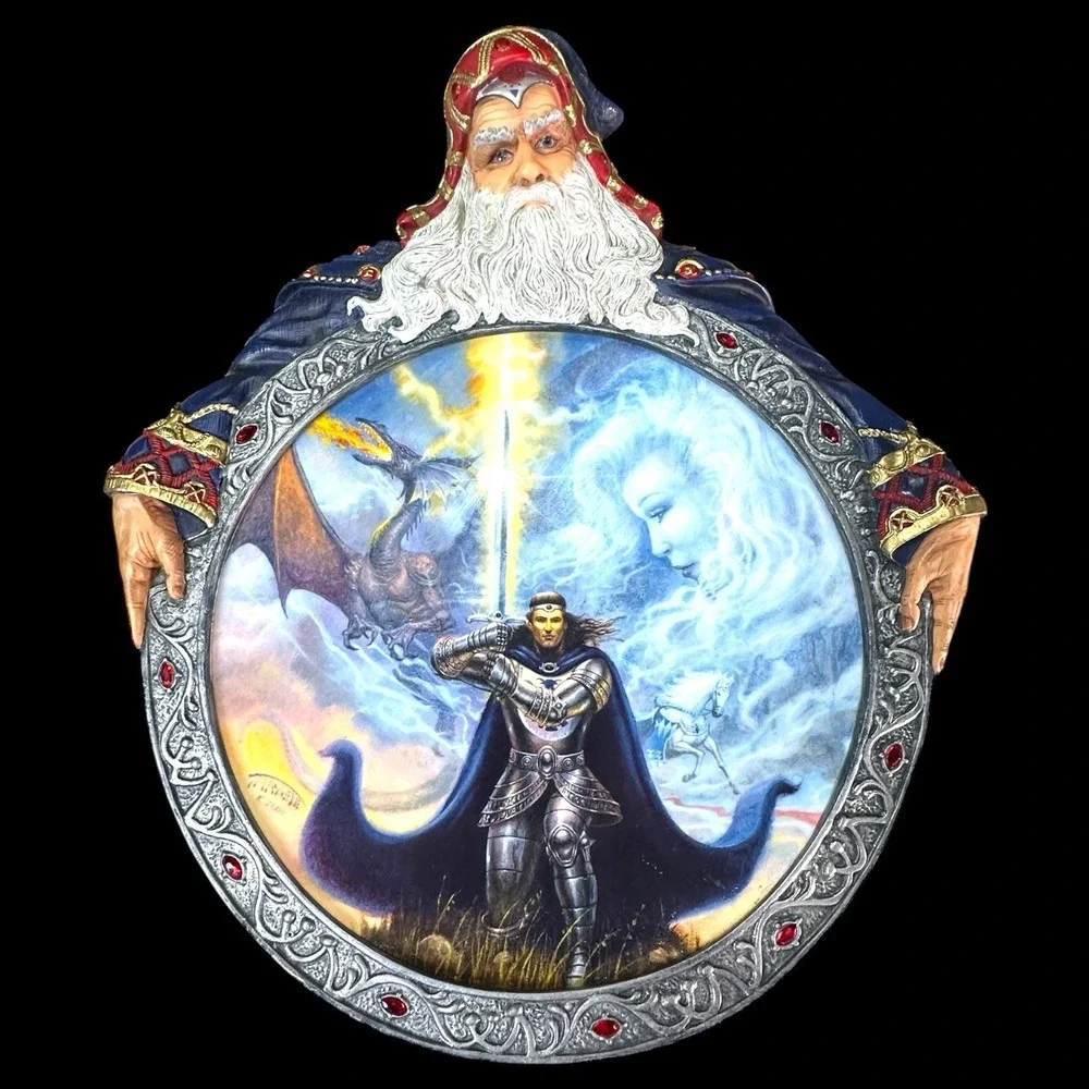 Bradford Exchange Visions of the Sorcerer Plates Set of‎ 4 Fantasy Decor